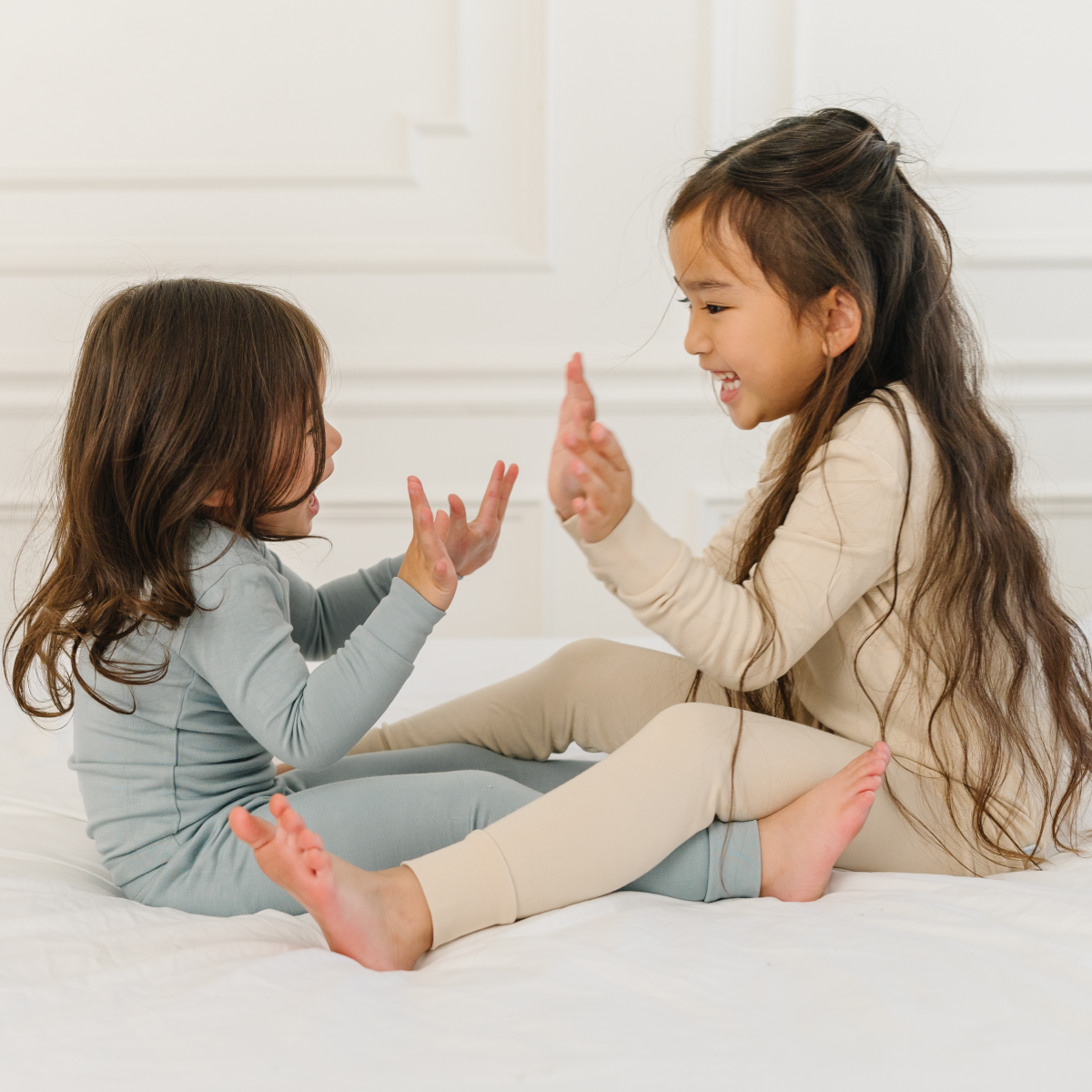 Light blue pajama set on a white background