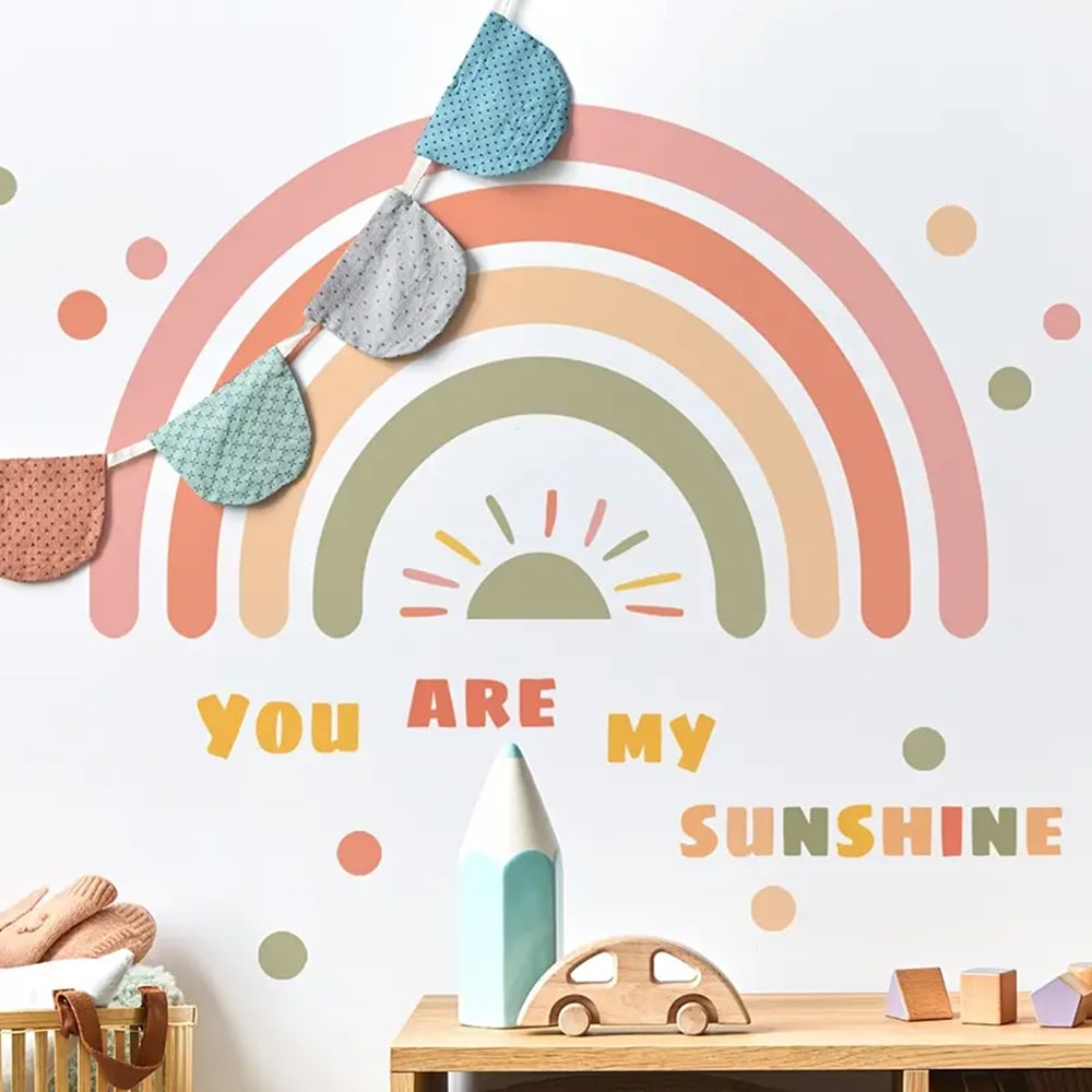 Rainbow You Are My Sunshine Wall Decal