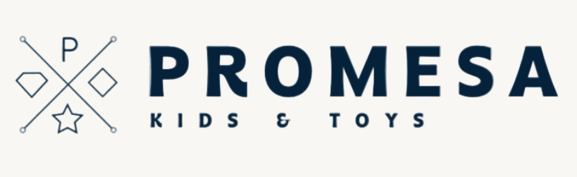 Promesa Kids & Toys logo on a grid background