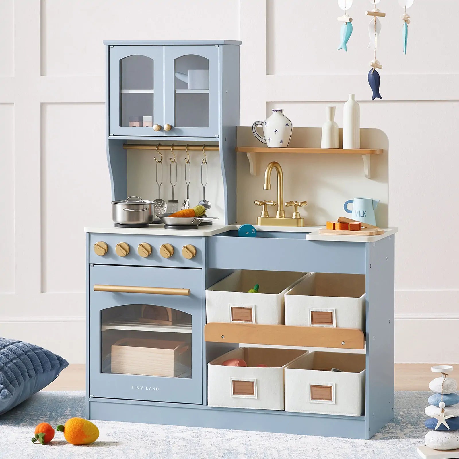 Play Kitchen for Kids - Serenity Wooden Kitchen – Blue