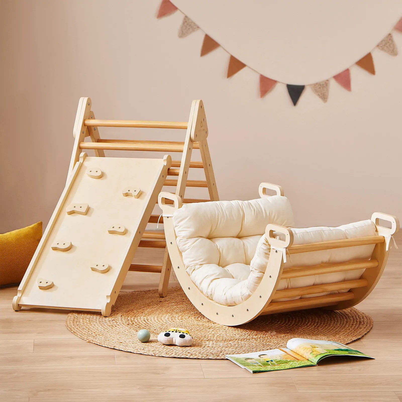 Tiny Land® 7-in-1 Montessori Climbing Set with Play Pad